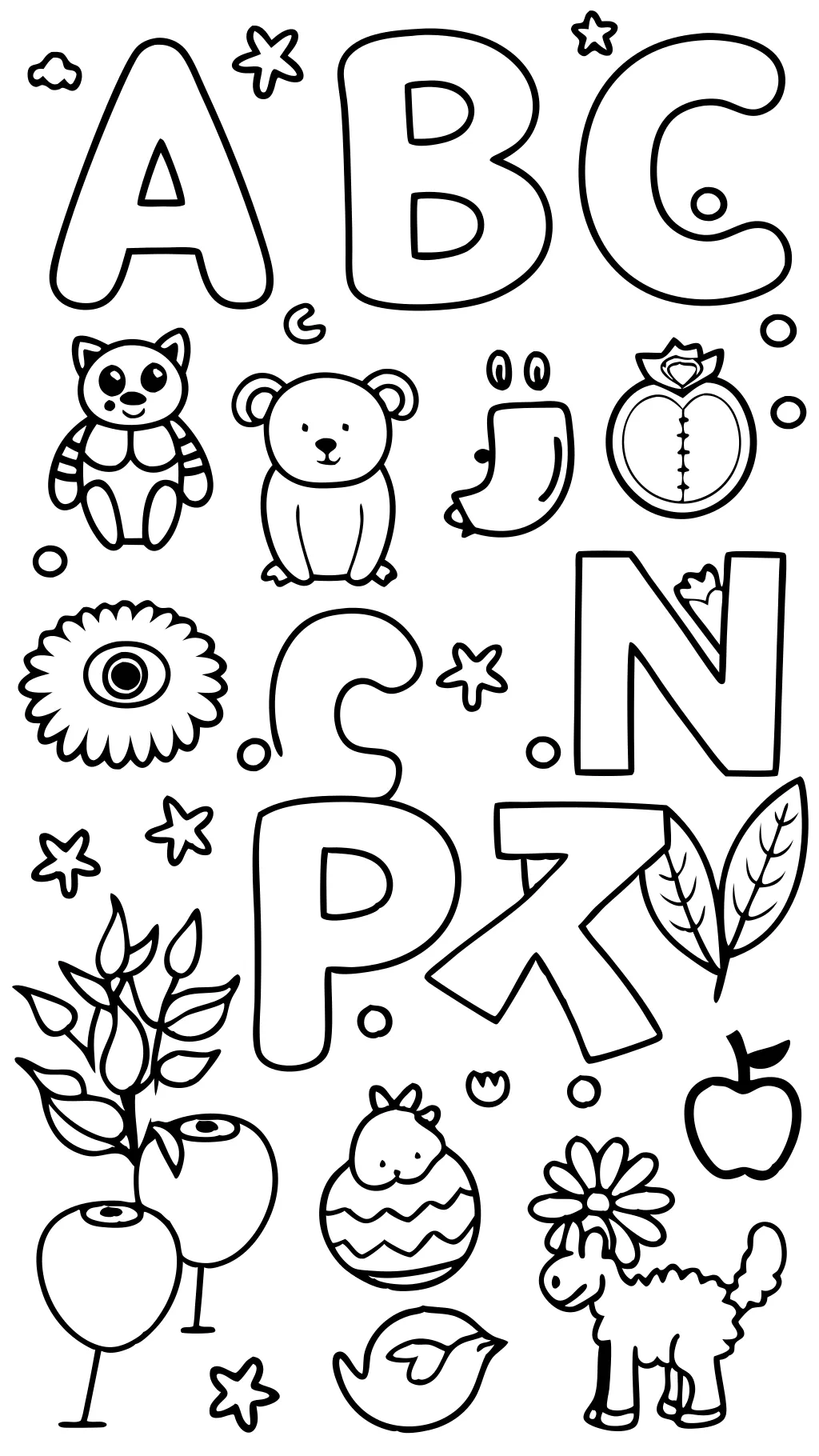 color by alphabet coloring pages